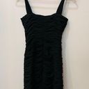 Rebecca Taylor  Ruched Bodycon Mini Dress slate gray silver zipper tie si… Photo 2