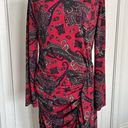 Ralph Lauren Lauren  Paisley Print Jersey Knit Long Sleeve Dress Red Multi Sz 6 Photo 0