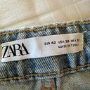 ZARA  | Wide Leg Raw Hem Light Wash Jeans | Size 10 Photo 4