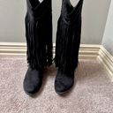 Qupid Boutique Black Fringe cowboy/ cowgirl boots Photo 2