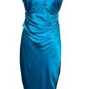 NEW NWT The Sei for FWRD Cross Wrap Halter 100% Silk Maxi Dress in Teal Size 4 Photo 0