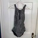 Nike  L26350 Womens Black Rush Heather High Neck One-Piece Swimsuit W-542 Sz M Photo 2