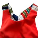 Lulus  Dress Joyful Red Orange Blue White Stripe Tie Back Mini Dress Small NEW Photo 10