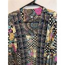 American Vintage Vintage 80's Abstract Open Cardigan Shawl Kimono Bright Pattern Size 12 Photo 2