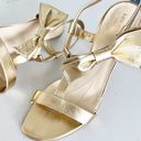 Kate Spade Gold Leather Bow Accent Open Toe Heels Photo 1