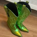 Green Cowboy Boots Size 8 Photo 3