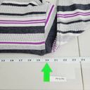 Talbots T by  Womens Medium Petite Grey Purple Striped Cotton Pullover Sweater Photo 8