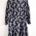 Rebecca Taylor  Dress 100% Silk Long Sleeves Tie Neck Navy & Pink Floral Sz 6 EUC Photo 7