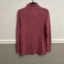 L.L.Bean Women's  Double L Mixed-Cable Knit Pink Sweater Front Cardigan Medium Photo 1