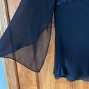 Chetta B  Silk Black Blouse Women’s Size Small Shirt V Neck Top Photo 2