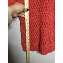 Chico's  Size 2 (L /12) Red Open Stitch Sweater Dolman Short Sleeve Stretch Photo 3