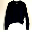 Good American NWT  Black Cropped Crewneck Sweatshirt - Size 5 (XXL) Photo 0