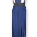 BCBGeneration  Evening Dress Navy Blue Black Cutout Sheer Sleeveless Lace Maxi Photo 5