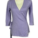 Diane Von Furstenberg  DVF Ballerina Wrap Size P Silk Cashmere Sweater Purple Photo 0