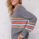 Wooden Ships  Womens Size X/S Sweater Crewneck Pullover Gray Cameron Stripe Knit Photo 1