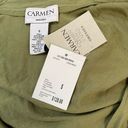 Carmen Marc Valvo  Loren Green Cut Sew Small Dress Photo 6