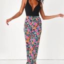 Lulus  Flourishing Beauty Black Floral Print Wide-Leg Pants Photo 0