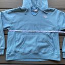 Champion Vintage  Reverse Weave Light Blue Size Large V Neck Hoodie Photo 3