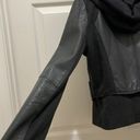 BCBGMAXAZRIA  Black Leather Oakley Hooded Jacket Photo 5