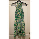 Rebecca Taylor  100% Silk Floral Green & Yellow Sleeveless Sundress Size 2 EUC Photo 2