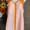 Doe & Rae ✅3/$30✅NWT  Burnt Coral Striped Sleeveless Ruffle Boho Tank Top MEDIUM Photo 2