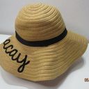 Sun Hat On Vacay Vacation Embroidered Travel Beach Boho Summer Womens Hat Tan Photo 2