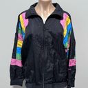 Adidas  Windbreaker Bomber Jacket Colorful Stripe Sleeves Medium Retro 80s 90s Photo 0