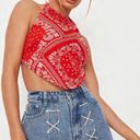 Missguided blue lace up denim shorts Photo 1