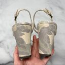 Anthropologie NEW  Camo Suede Barely There Minimalist Midi Wedge Sandal Heels 10 Photo 8