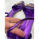 Salvatore Ferragamo  Como Metallic Purple Leather Sandals Photo 5