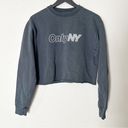 Only  NY Logo Crop Crewneck Sweatshirt Gray Size Large Photo 0