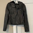 New Look Faux Leather Jacket with Hood Photo 0