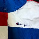 Champion NWOT  Colorblock Surf The Web Puffer Coat Puffy Jacket Red White Blue XL Photo 6