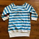 Energie  blue & white stripe 3/4 sleeve Sweatshirt size XL Photo 1