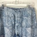 J.Jill  Vintage Chambray Jean Prairie Skirt XL Paisley Floral Tiered Boho Tassels Photo 1