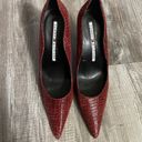 Tommy Hilfiger  Stiletto Heels Red Leather Size 5.5 Photo 3