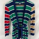 Lands'End  Cable Knit Tie Front Stripe Sweater Size XS Photo 2