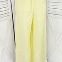 Loft  Fluid Linen Blend Striped Wide Leg Crop Pants Yellow White Small Lined Photo 5