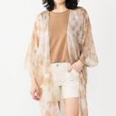 Sonoma  Radial tie dye kimono tan white coverup Photo 0