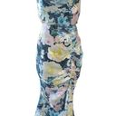 Lee Sau  Freida Dress in Blue Small Womens Floral Midi Cocktai Party Photo 2