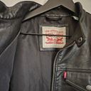 Levi's  Faux Leather Zip Up Jacket Medium in Black racer collar​ Photo 1