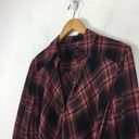 ALLSAINTS  Tala Red Check Plaid Asymmetric Hem Button Shirt Dress XS Photo 6