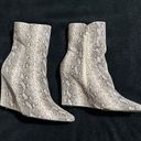 EGO SILVER SNAKE PRINT WEDGE HEEL ANKLE BOOT Photo 3