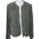 American Eagle  Outfitters Tencel Bomber Jacket in Olive Green Size Large Photo 3