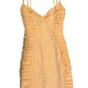 White Fox Boutique Yellow Ruched Dress Photo 2