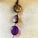 Coldwater Creek  purple and abalone beaded long necklace Photo 3