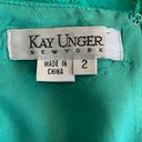 Kay Unger Peplum Silk Aqua Green Dress Size 4 Photo 7