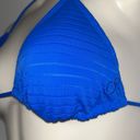 OP  WOMENS Electric Blue Triangle Striped BIKINI Swim TOP M MEDIUM 7-9 Photo 1