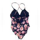 Old Navy NWT  V Neck Ruffle Trim One Piece Swimsuit Vintage Flower Womens Medium Photo 3