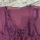 Victoria's Secret Sheer Chiffon & Lace Babydoll Maroon Dress Photo 4